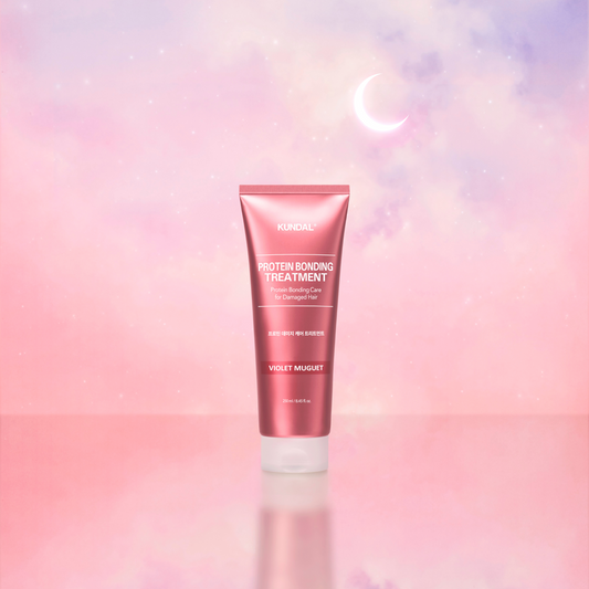 KUNDAL Protein Bonding Treatment (250ml) with pink and purple sky background